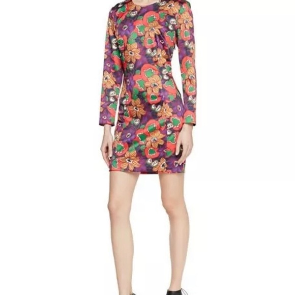 Veronica Beard Floral long sleeve Sheath 10 - Picture 9 of 10